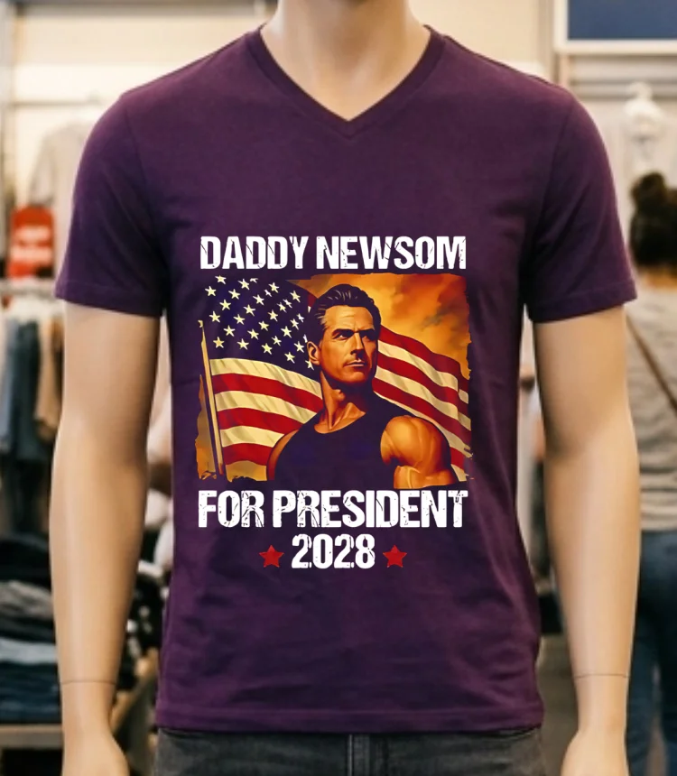 Gavin Newsom 2028 Daddy Newsom For President Political Campaign Shirt Purple Shirt