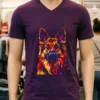 German Shepherd Dog Colorful Face Dog Lover Shirt Purple Shirt