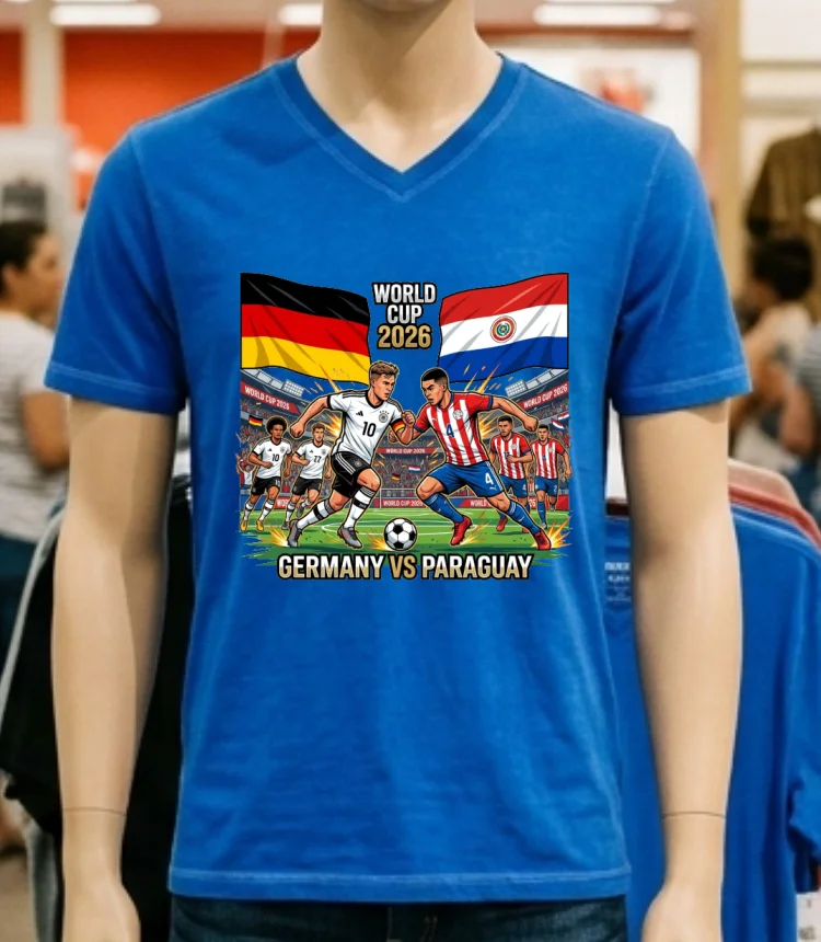 Germany Vs Paraguay World Cup 2026 T Shirt - blue-shirt Germany Vs Paraguay World Cup 2026 T Shirt Blue Shirt