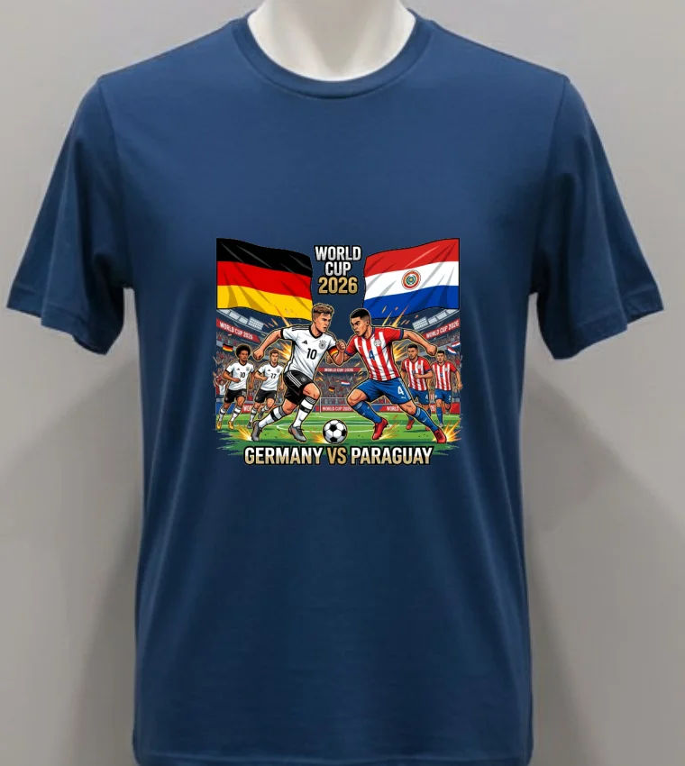 Germany Vs Paraguay World Cup 2026 T Shirt - navy-shirt Germany Vs Paraguay World Cup 2026 T Shirt Navy Shirt