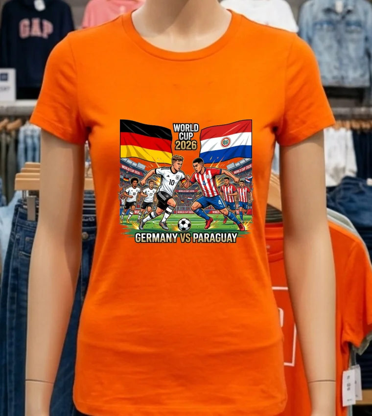 Germany Vs Paraguay World Cup 2026 T Shirt - orange-shirt Germany Vs Paraguay World Cup 2026 T Shirt Orange Shirt