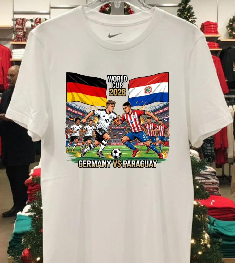 Germany Vs Paraguay World Cup 2026 T Shirt - white-t-shirt Germany Vs Paraguay World Cup 2026 T Shirt White T Shirt