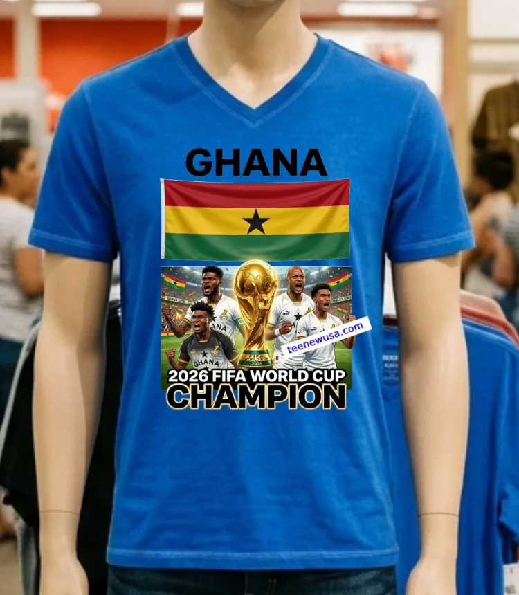Ghana World Cup 2026 Fan T Shirt - blue-shirt Ghana World Cup 2026 Fan T Shirt Blue Shirt