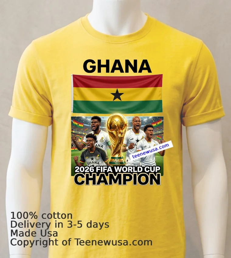 Ghana World Cup 2026 Fan T Shirt - yellow-t-shirt Ghana World Cup 2026 Fan T Shirt Yellow T Shirt