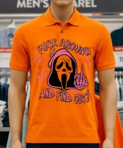 Ghostface Fuck Around And Find Out Horror Pink Halloween Shirt