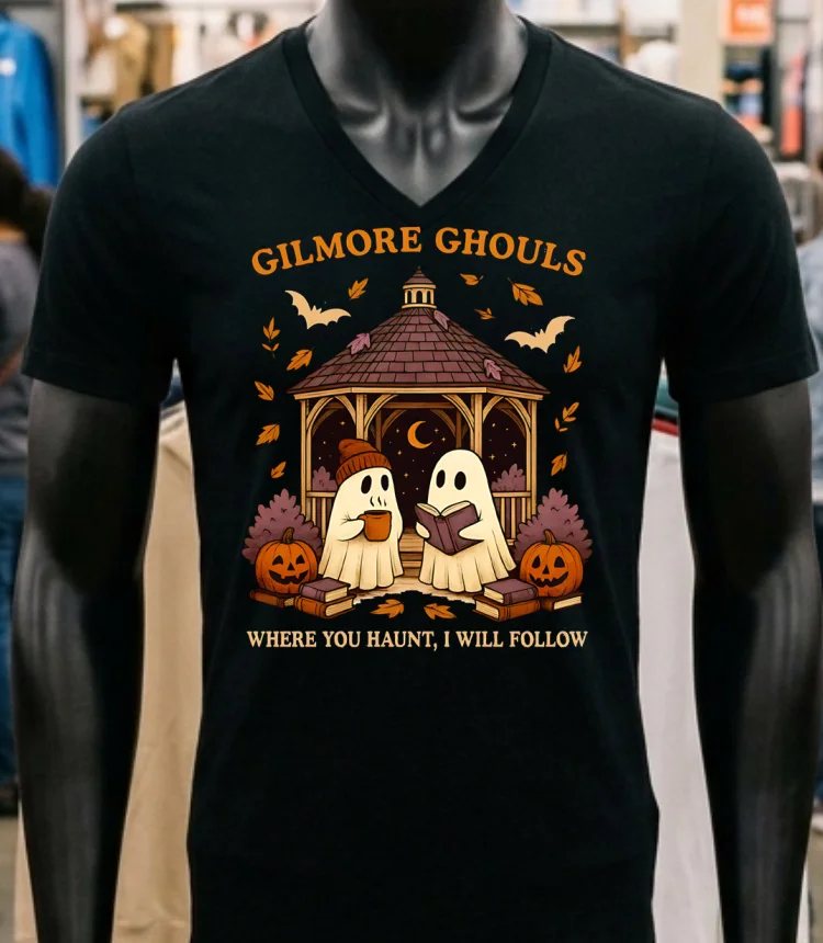 Gilmore Ghouls Where You Haunt I Will Follow Ghost Halloween Shirt - balck-shirt Gilmore Ghouls Where You Haunt I Will Follow Ghost Halloween Shirt Balck Shirt 1