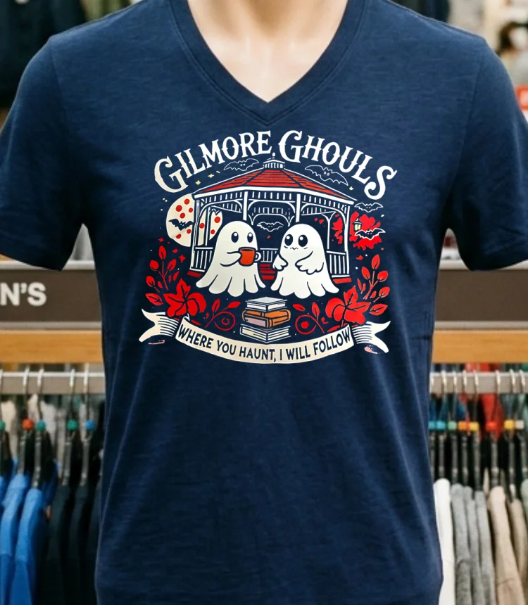 Gilmore Ghouls Where You Haunt I Will Follow Halloween Shirt - navy-shirt Gilmore Ghouls Where You Haunt I Will Follow Halloween Shirt Navy Shirt 1