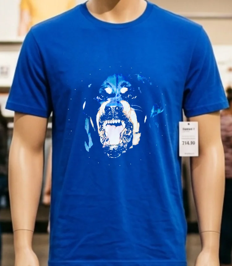 Givenchy Black Rottweiler Dog Shirt - blue-shirt Givenchy Black Rottweiler Dog Shirt Blue Shirt 1
