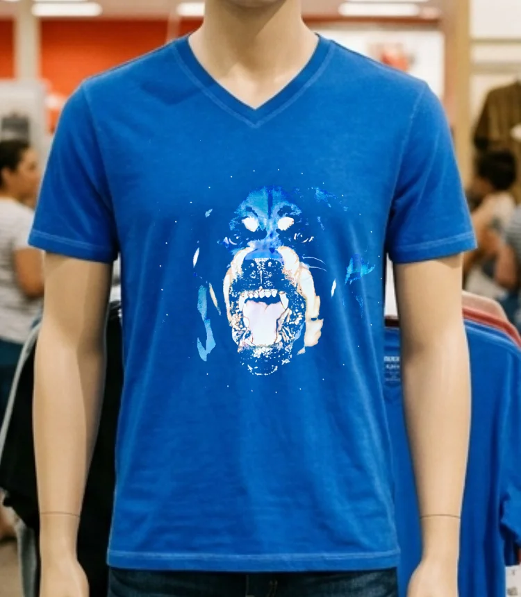 Givenchy Black Rottweiler Dog Shirt - blue-shirt Givenchy Black Rottweiler Dog Shirt Blue Shirt