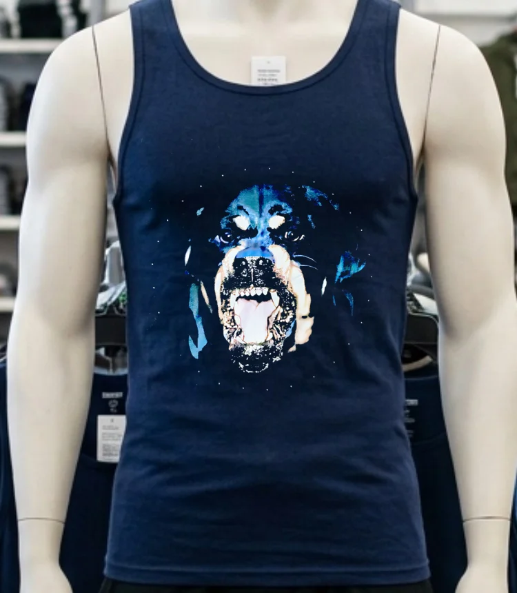 Givenchy Black Rottweiler Dog Shirt - navy-shirt Givenchy Black Rottweiler Dog Shirt Navy Shirt