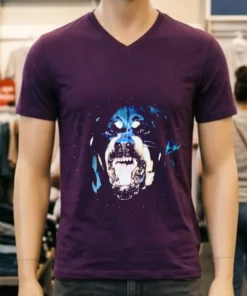 Givenchy Black Rottweiler Dog Shirt Purple Shirt