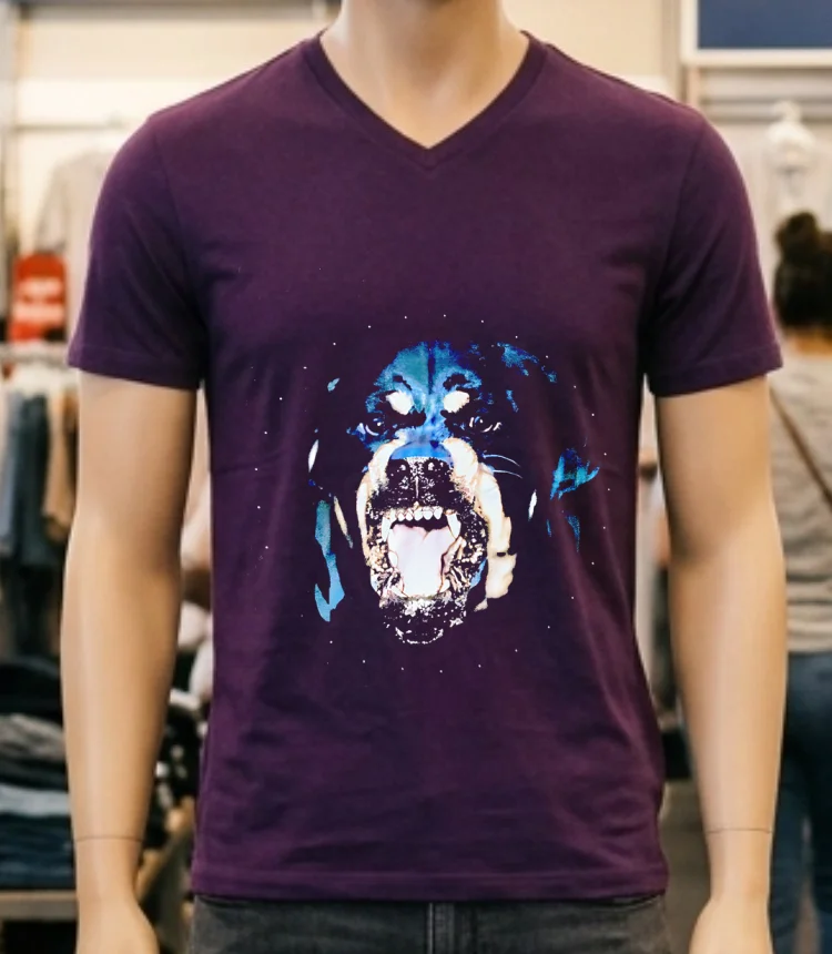 Givenchy Black Rottweiler Dog Shirt - purple-shirt Givenchy Black Rottweiler Dog Shirt Purple Shirt