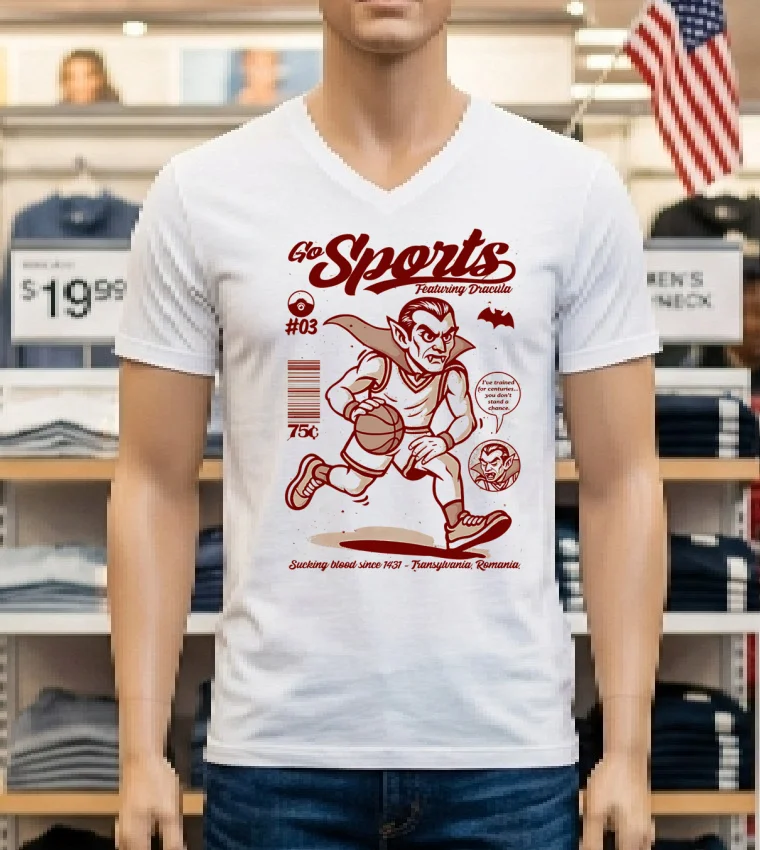 Go Sports Dracula Shirt - white-t-shirt Go Sports Dracula Shirt White T Shirt 1