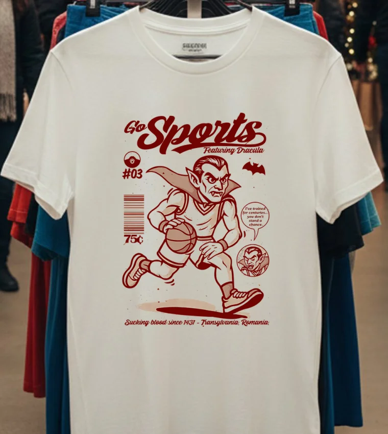 Go Sports Dracula Shirt - white-t-shirt Go Sports Dracula Shirt White T Shirt