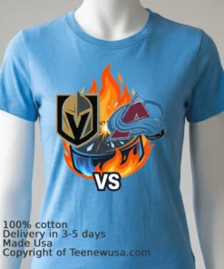 Golden Knights Vs Avalanche Game Chao Shirt Blue Shirt