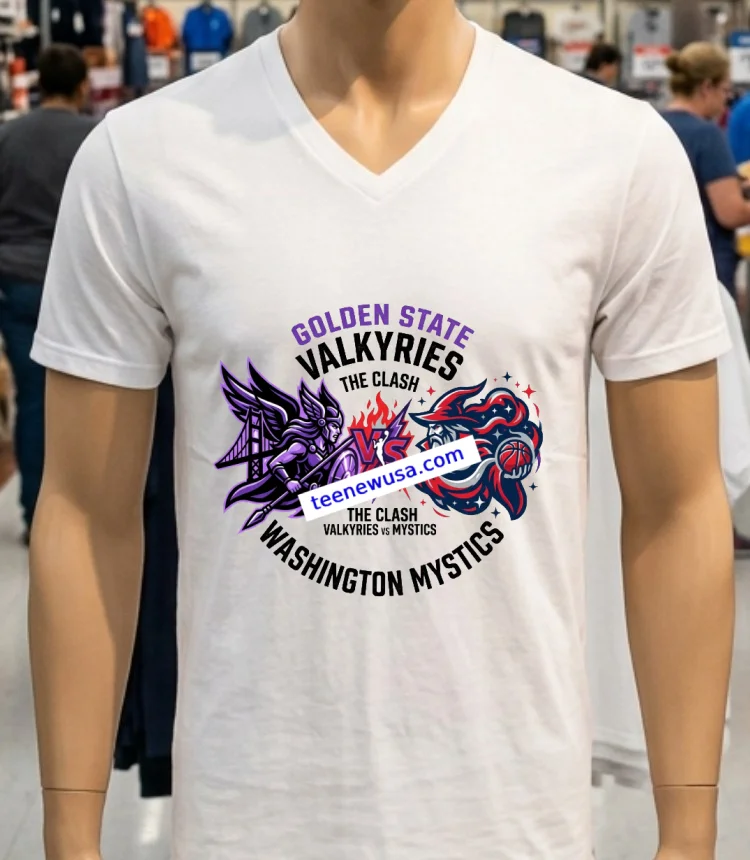 Golden State Valkyries Vs Washington Mystics Wnba Sport T Shirt - white-t-shirt Golden State Valkyries Vs Washington Mystics Wnba Sport T Shirt White T Shirt 3