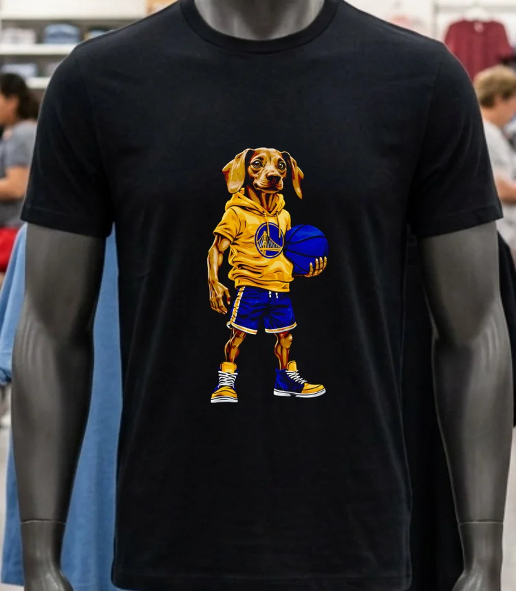 Golden State Warriors Dachshund Hoop Dogs Shirt - balck-shirt Golden State Warriors Dachshund Hoop Dogs Shirt Balck Shirt 1