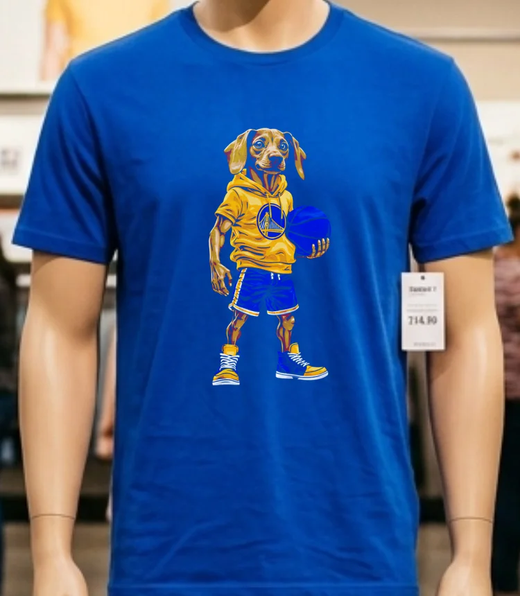 Golden State Warriors Dachshund Hoop Dogs Shirt - blue-shirt Golden State Warriors Dachshund Hoop Dogs Shirt Blue Shirt 1