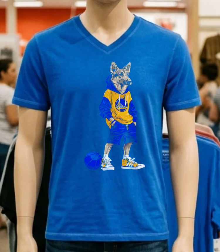 Golden State Warriors German Shepherd Hoop Dogs Shirt - blue-shirt Golden State Warriors German Shepherd Hoop Dogs Shirt Blue Shirt