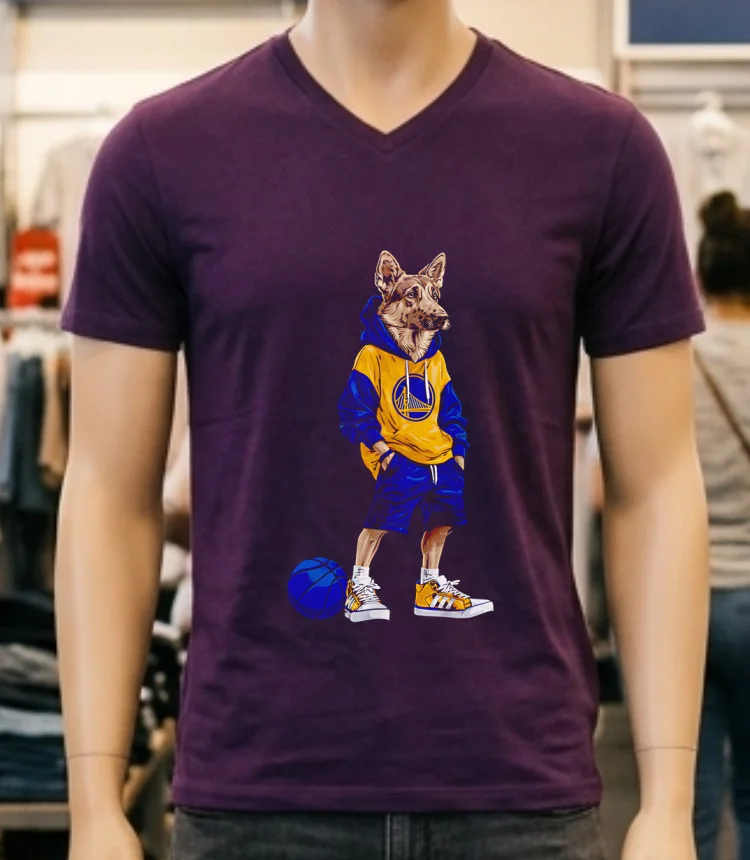 Golden State Warriors German Shepherd Hoop Dogs Shirt - purple-shirt Golden State Warriors German Shepherd Hoop Dogs Shirt Purple Shirt