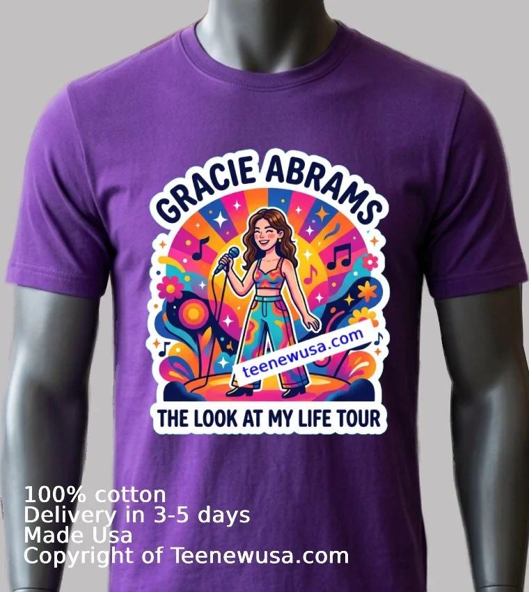 Gracie Abrams The Look At My Life Tour T Shirt Purple Shirt