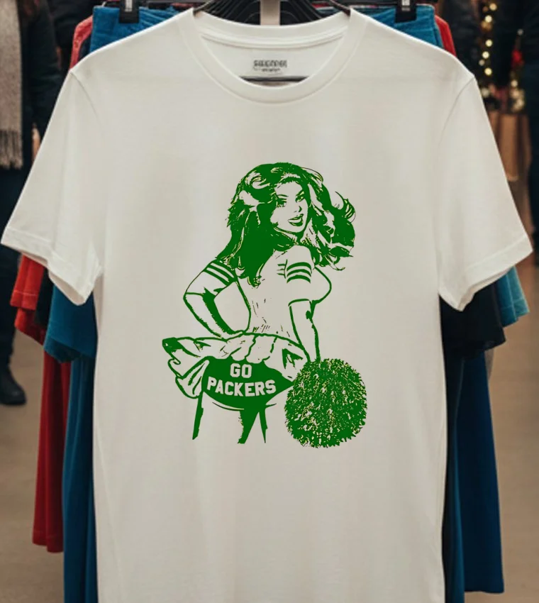 Green Bay Packers Female Fan Go Packers Shirt - white-t-shirt Green Bay Packers Female Fan Go Packers Shirt White T Shirt