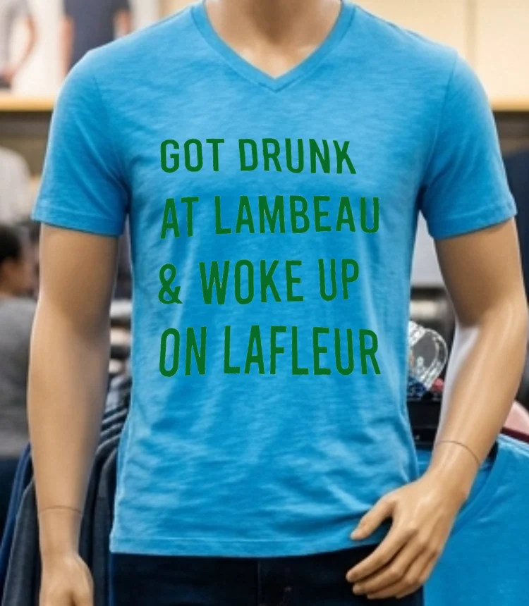 Green Bay Packers Got Drunk At Lambeau And Woke Up On Lafleur Shirt - blue-shirt Green Bay Packers Got Drunk At Lambeau And Woke Up On Lafleur Shirt Blue Shirt