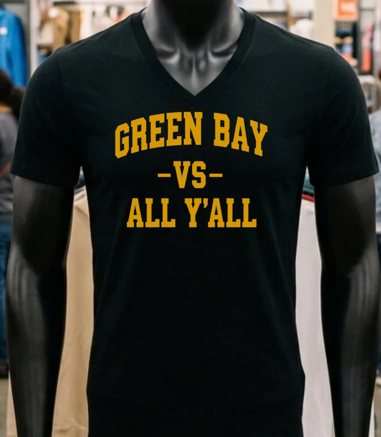 Green Bay Packers Green Bay Vs All Y All Shirt - balck-shirt Green Bay Packers Green Bay Vs All Yall Shirt Balck Shirt 1