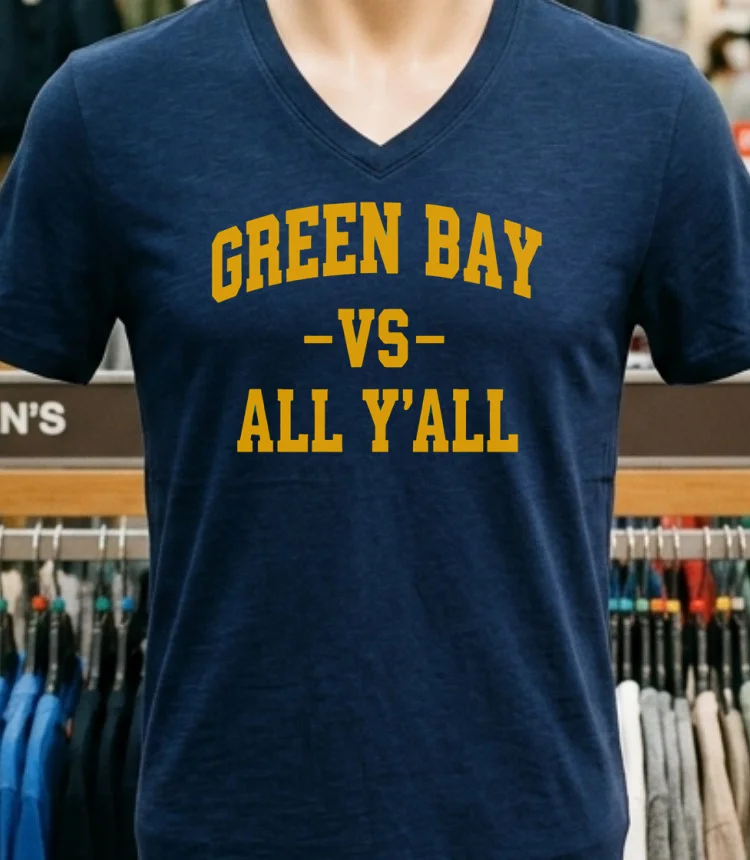 Green Bay Packers Green Bay Vs All Y All Shirt - navy-shirt Green Bay Packers Green Bay Vs All Yall Shirt Navy Shirt 1