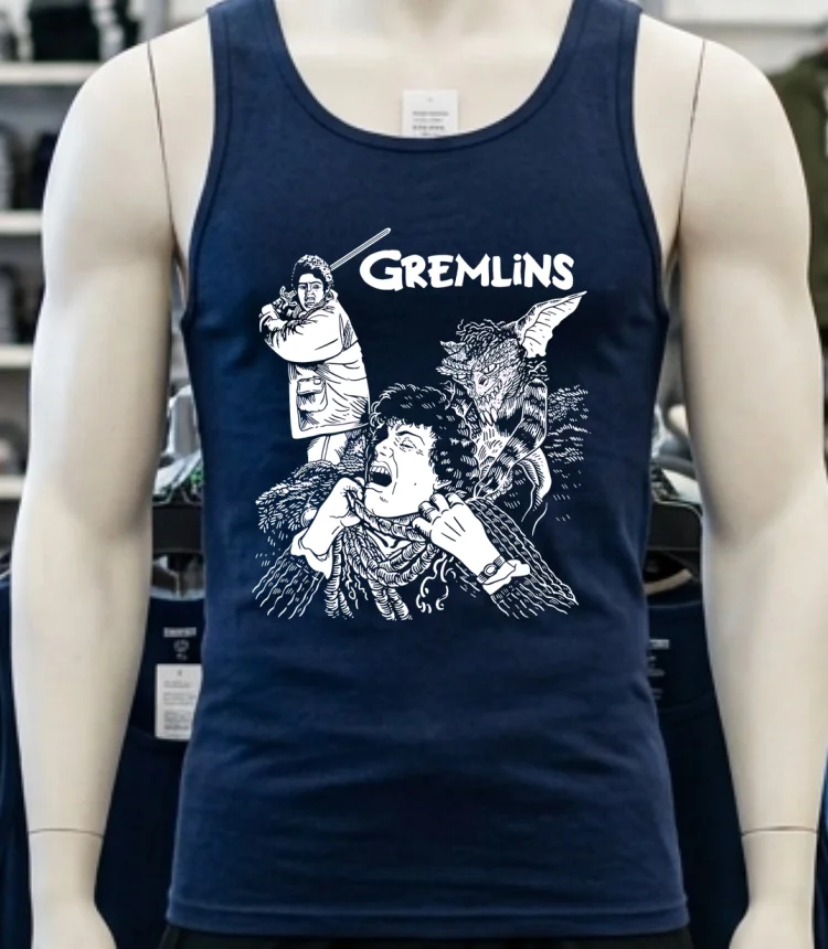 Gremlins 1984 American Horror Comedy Film Shirt Navy Shirt