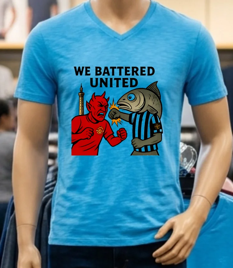 Grimsby Town We Battered United Meme Shirt - blue-shirt Grimsby Town We Battered United Meme Shirt Blue Shirt