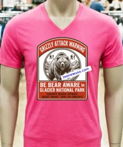 Grizze Attack Warning In Glacier National Park T Shirt