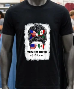 Half Mexico Half American Flag Girl Punk Shirt