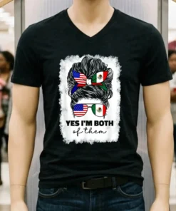 Half Mexico Half American Flag Girl Punk Shirt