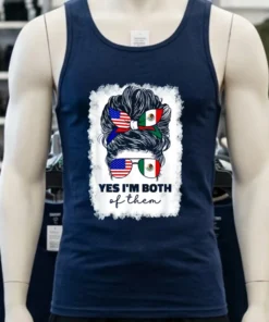 Half Mexico Half American Flag Girl Punk Shirt