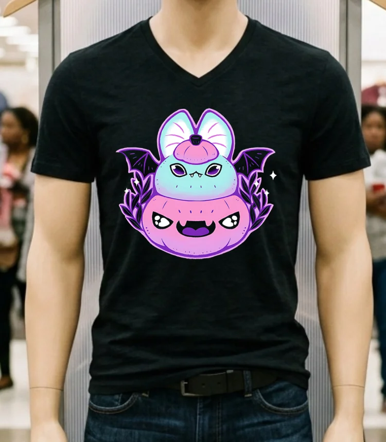 Halloween Pastel Goth Bat Shirt Balck Shirt
