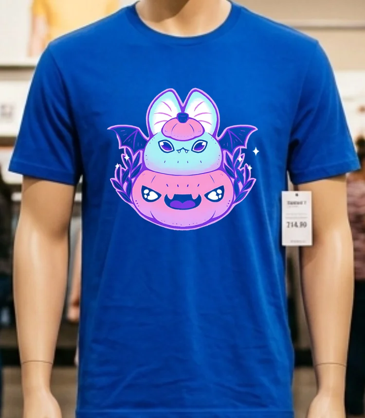 Halloween Pastel Goth Bat Shirt - blue-shirt Halloween Pastel Goth Bat Shirt Blue Shirt