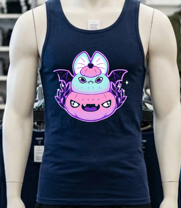 Halloween Pastel Goth Bat Shirt Navy Shirt