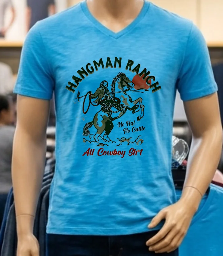 Hangman Ranch Aew All Cowboy Shirt Shirt - blue-shirt Hangman Ranch Aew All Cowboy Shirt Shirt Blue Shirt