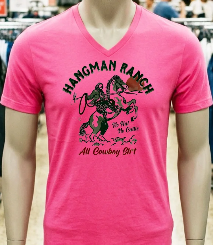 Hangman Ranch Aew All Cowboy Shirt Shirt - pink-t-shirt Hangman Ranch Aew All Cowboy Shirt Shirt Pink T Shirt