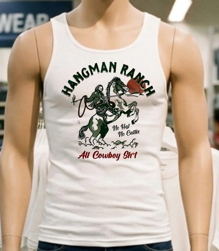 Hangman Ranch Aew All Cowboy Shirt Shirt - white-t-shirt Hangman Ranch Aew All Cowboy Shirt Shirt White T Shirt 1