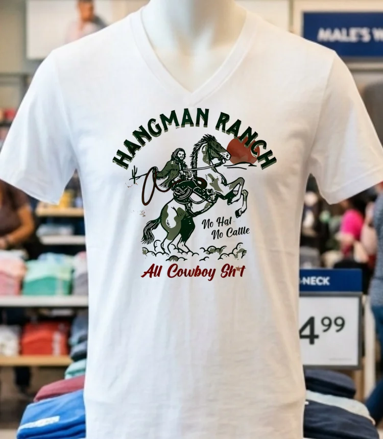 Hangman Ranch Aew All Cowboy Shirt Shirt - white-t-shirt Hangman Ranch Aew All Cowboy Shirt Shirt White T Shirt 2