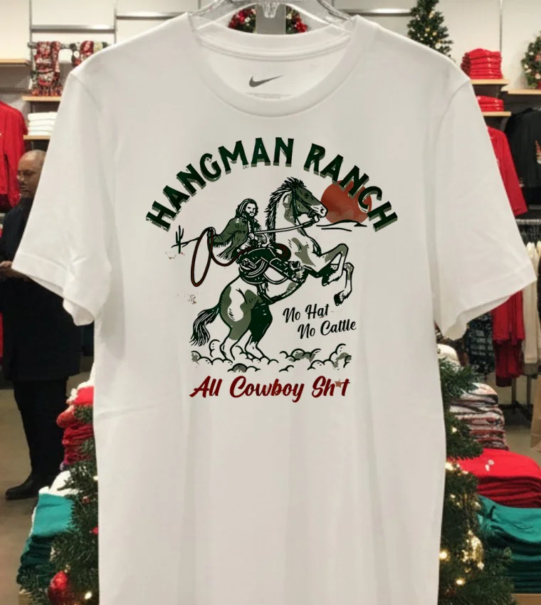 Hangman Ranch Aew All Cowboy Shirt Shirt - white-t-shirt Hangman Ranch Aew All Cowboy Shirt Shirt White T Shirt