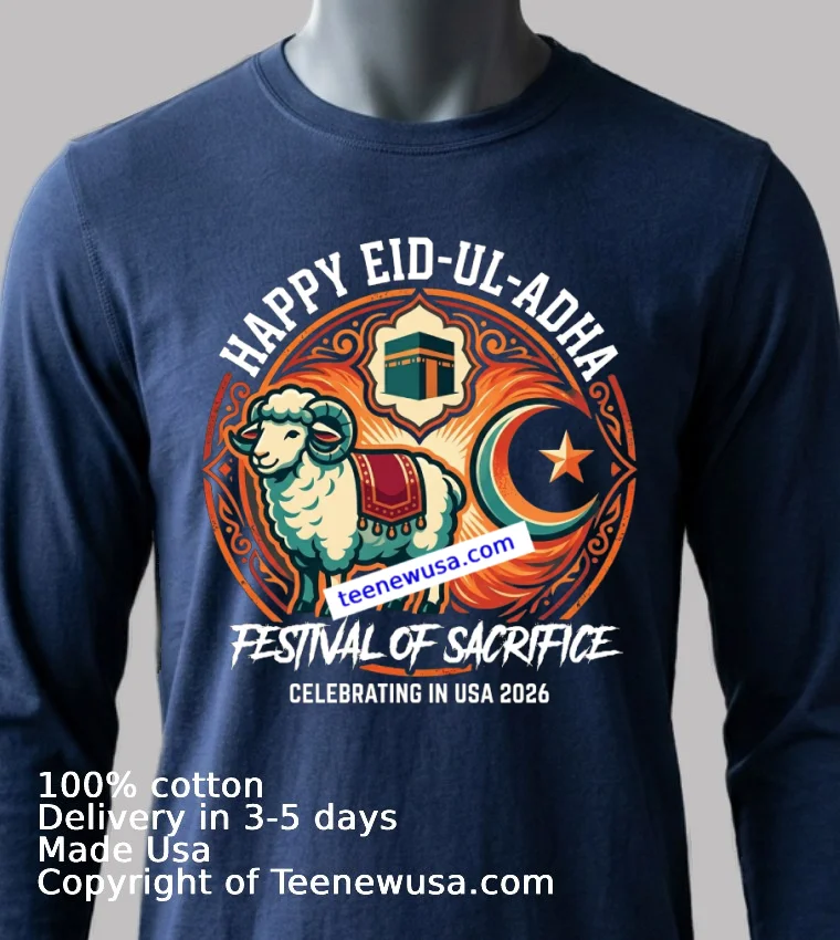 Happy Eid Ul Adha 2026 T Shirt - navy-shirt Happy Eid Ul Adha 2026 T Shirt Navy Shirt