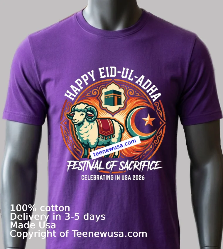 Happy Eid Ul Adha 2026 T Shirt Purple Shirt