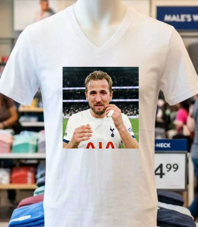 Harry Kane Crying Meme T Shirt - white-t-shirt Harry Kane Crying Meme T Shirt White T Shirt 4