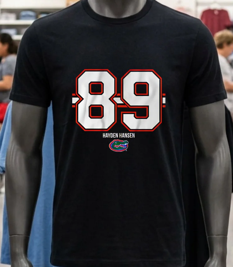 Hayden Hansen 89 Stripe Florida Gators Shirt - balck-shirt Hayden Hansen 89 Stripe Florida Gators Shirt Balck Shirt 1