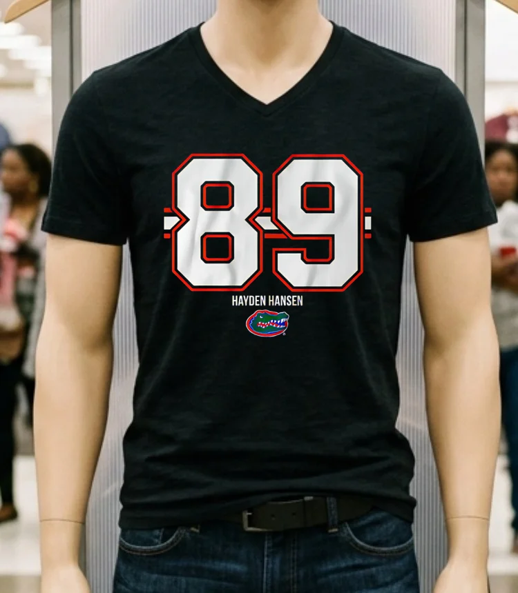 Hayden Hansen 89 Stripe Florida Gators Shirt - balck-shirt Hayden Hansen 89 Stripe Florida Gators Shirt Balck Shirt
