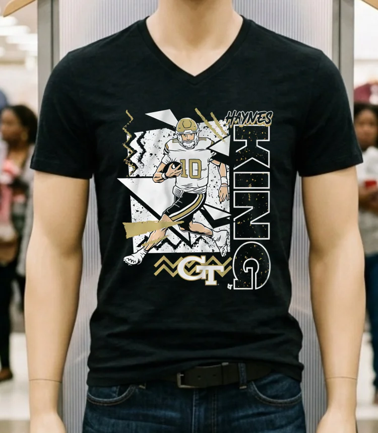 Haynes King Georgia Tech Yellow Jackets Football Vintage 90s Style Shirt Balck Shirt