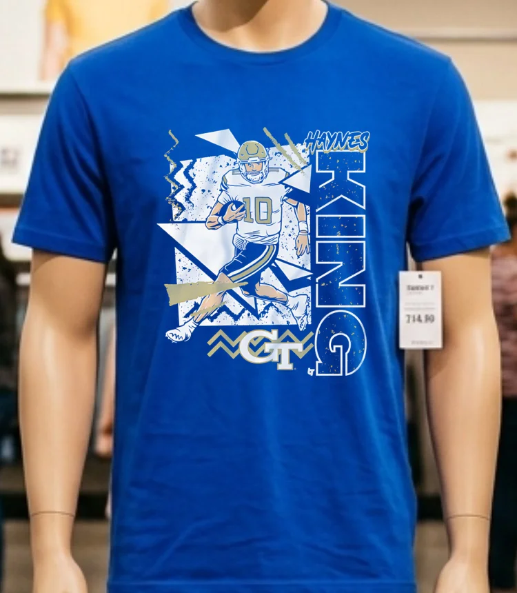 Haynes King Georgia Tech Yellow Jackets Football Vintage 90S Style Shirt - blue-shirt Haynes King Georgia Tech Yellow Jackets Football Vintage 90s Style Shirt Blue Shirt